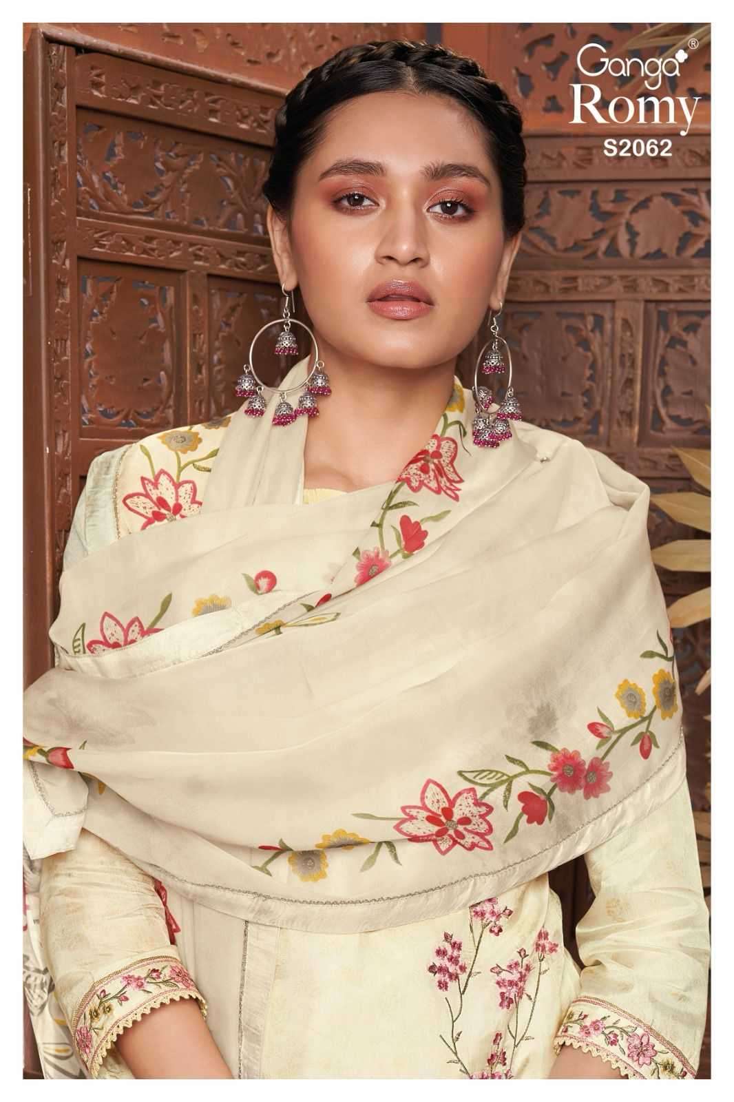 ganga romy 2062 premium bemberg habutai silk suit 