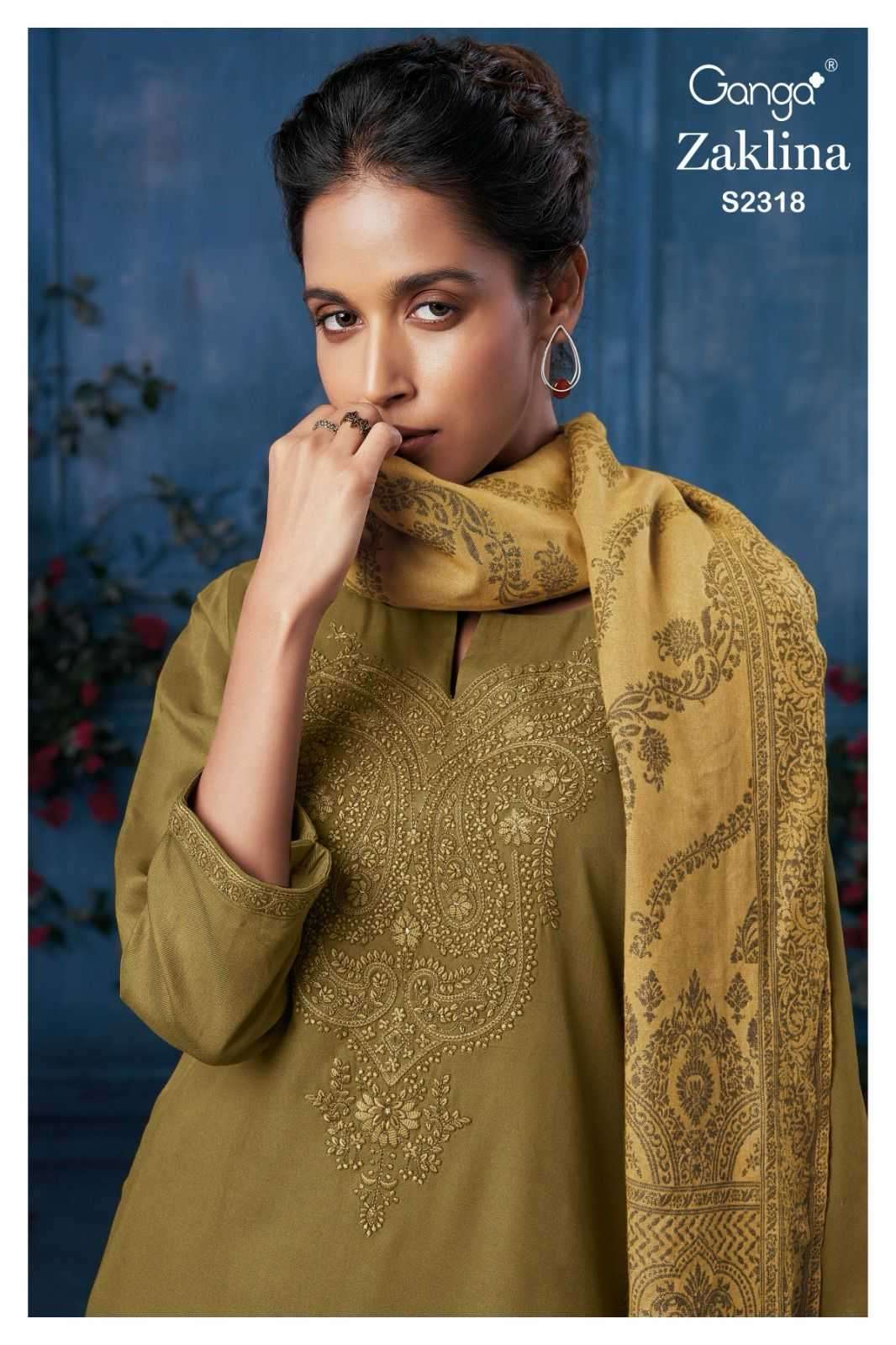 ganga zaklina 2318 premium pure pashmina suit 