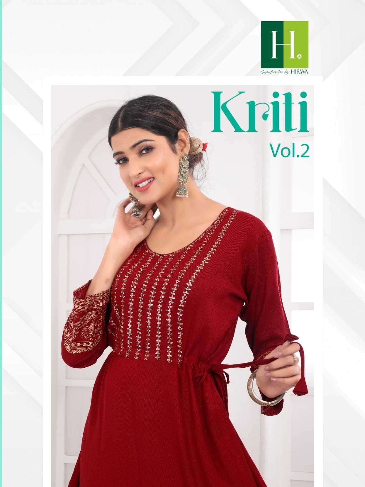 hirwa kriti vol 2 series 101-108 heavy rayon kurti 
