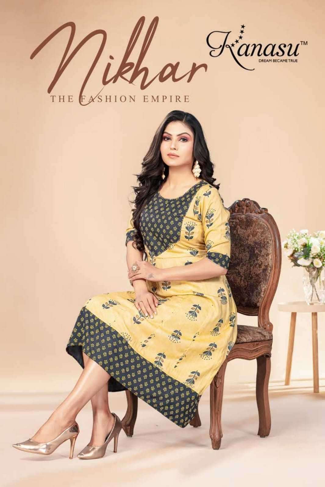 kanasu nikhar series 101-107 heavy rayon kurti 