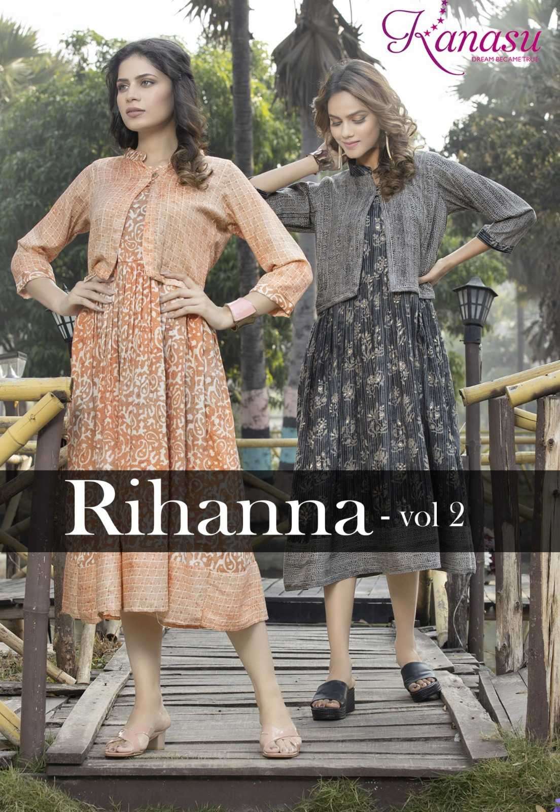 kanasu rihanaaa vol 2 series 1001-1008 rayon kurti 