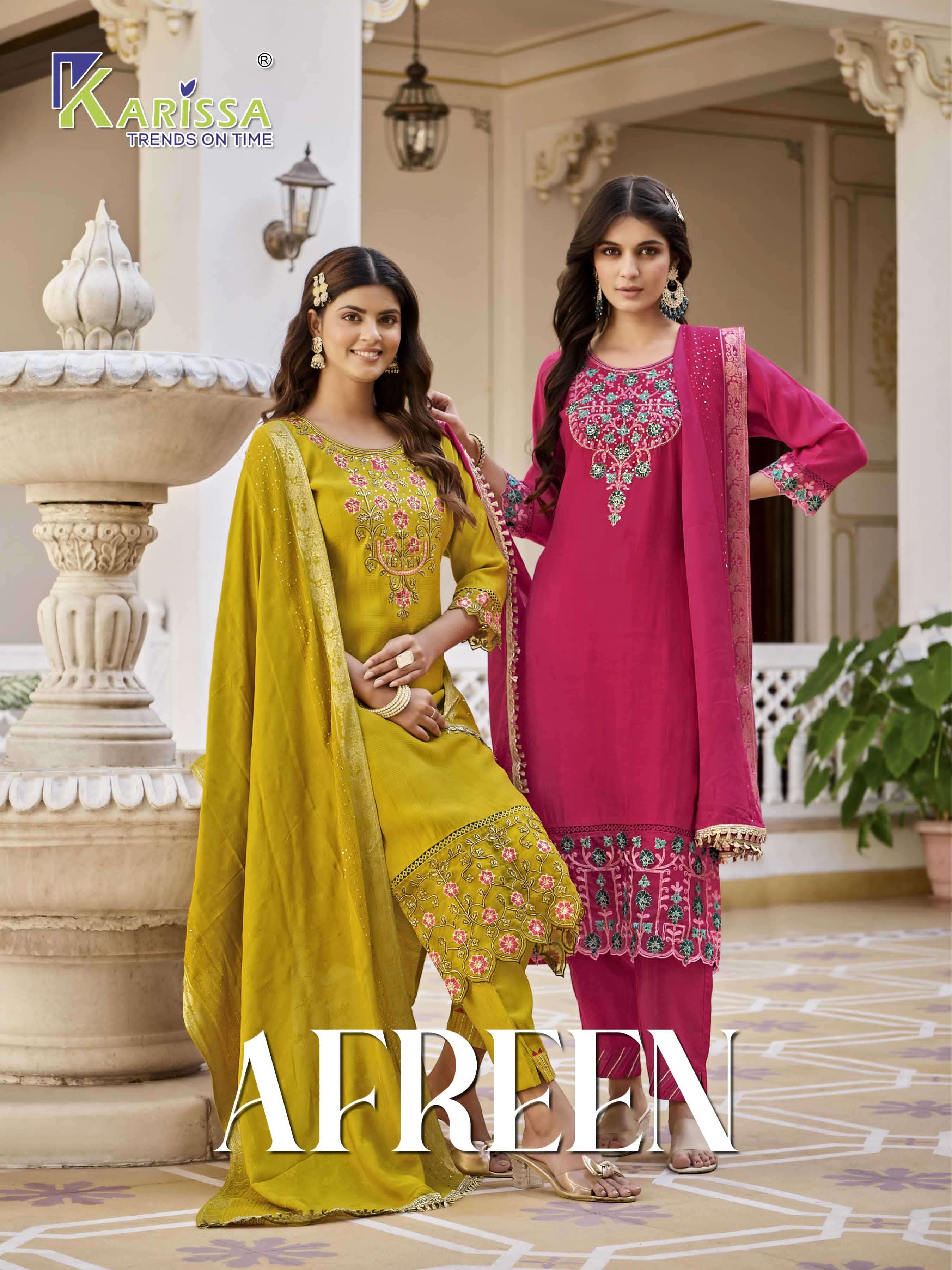 karissa afreen series 1001-1004 Viscose silk suit