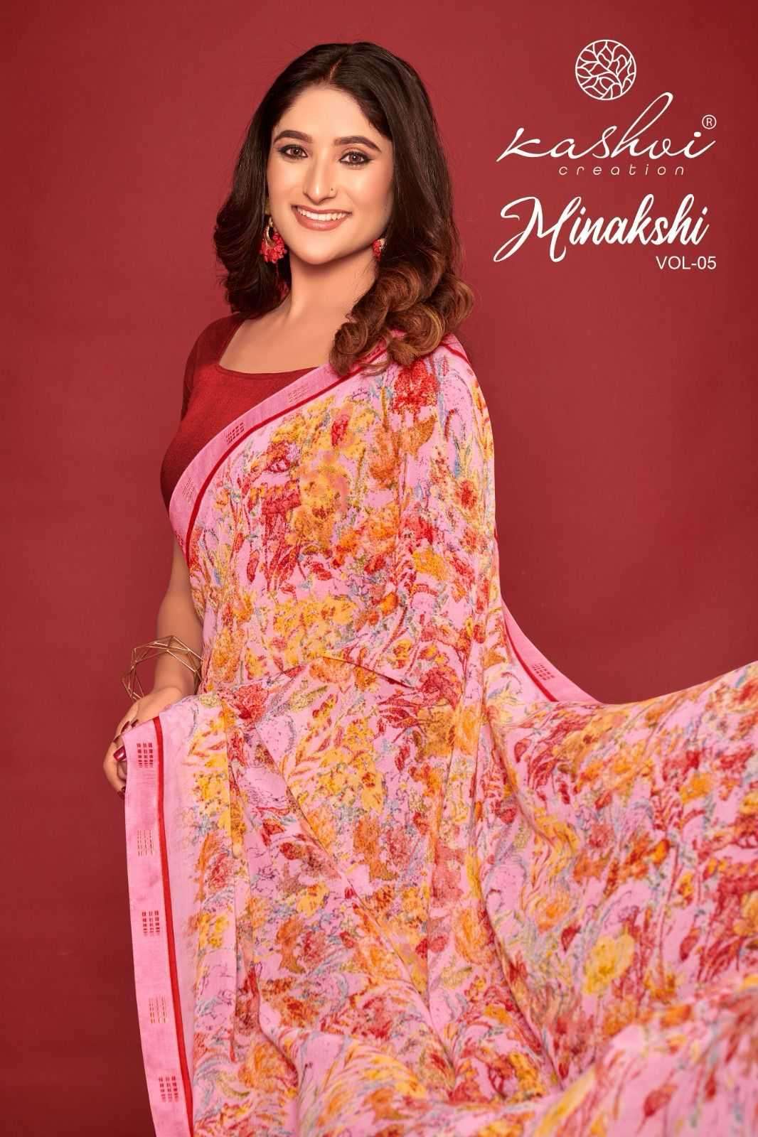 kashvi creation minakshi vol 5 series 1001-1008 weightless saree