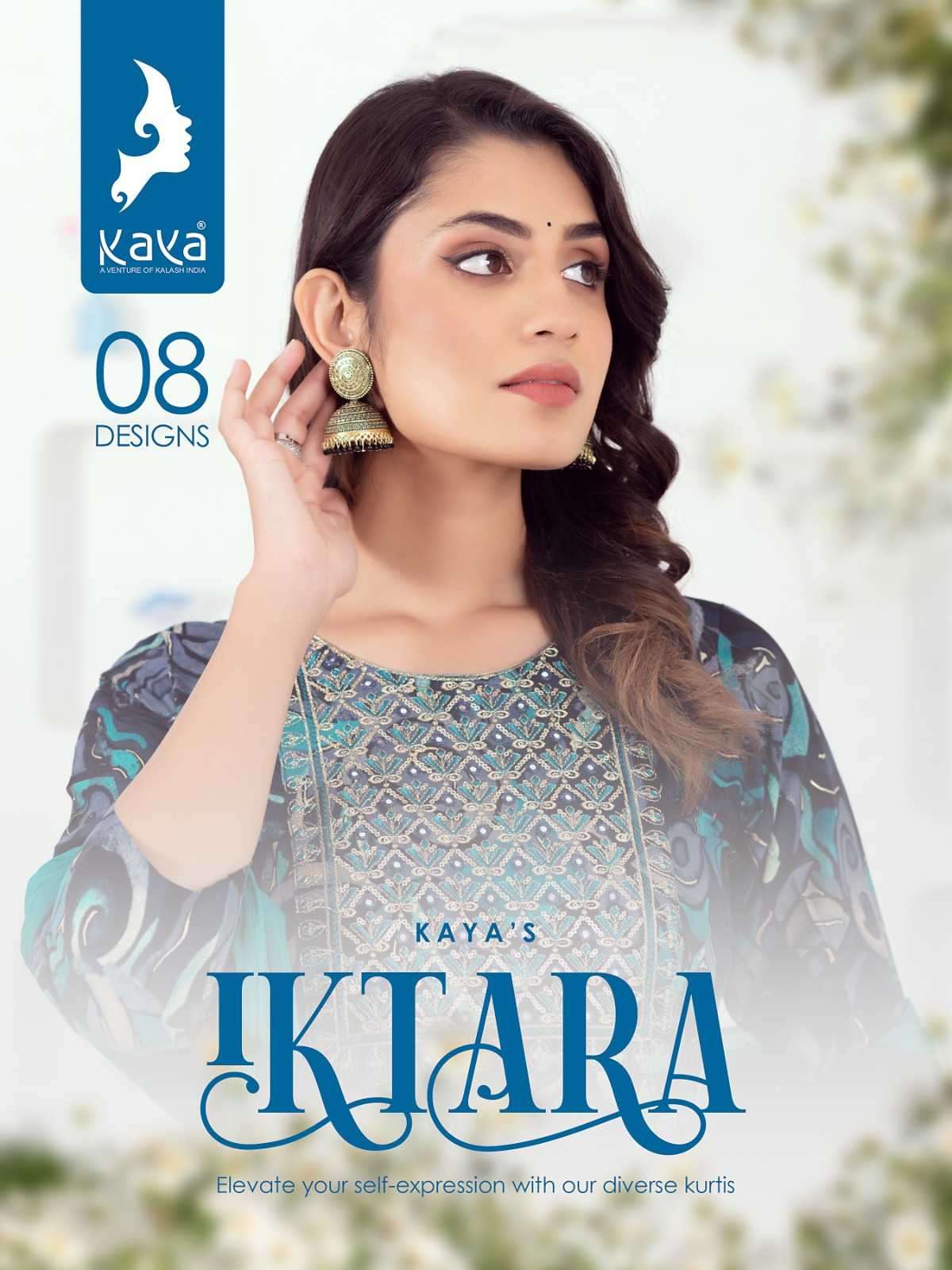 kaya iktara series 01-08 rayon foil print readymade suit