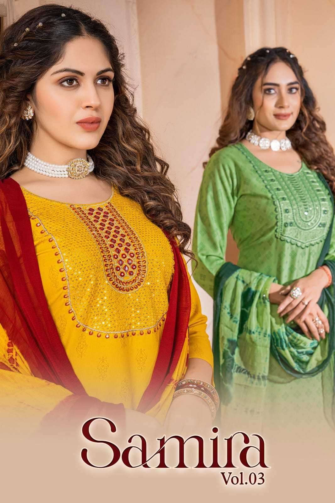 kinti samira vol 3 series 301-306 Heavy RAYON suit