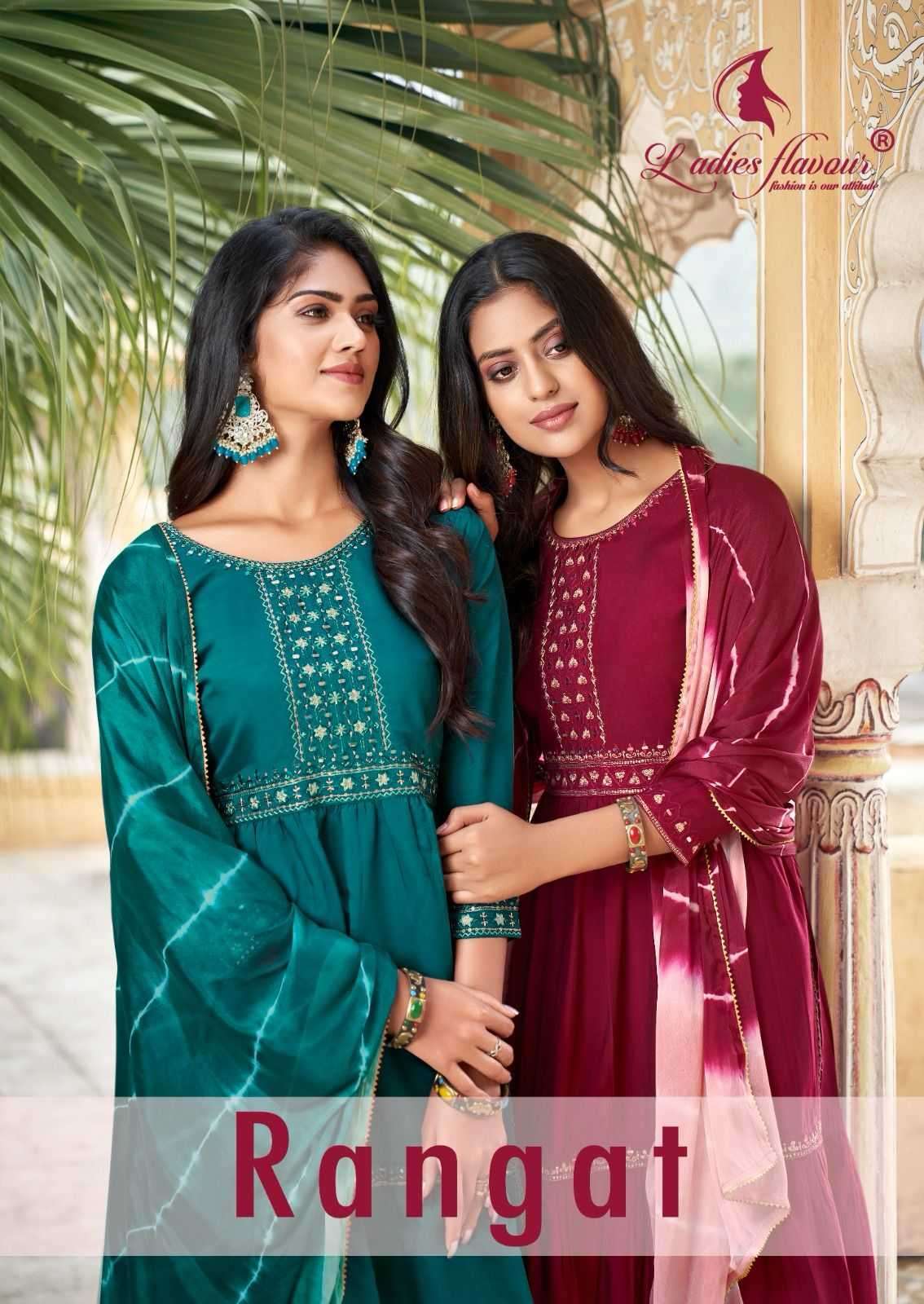 ladies flavour rangat series 1001-1004 Chanderi Viscose readymade suit 