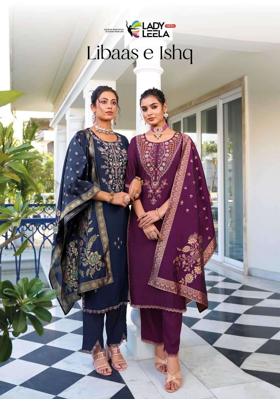 lady leela libaas e ishq series 1091-1096 pure viscose silk suit 
