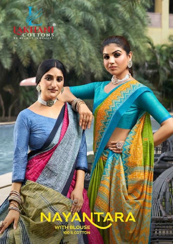 Lakhani Nayantara series 1001-1010 Pure Cotton Printed saree