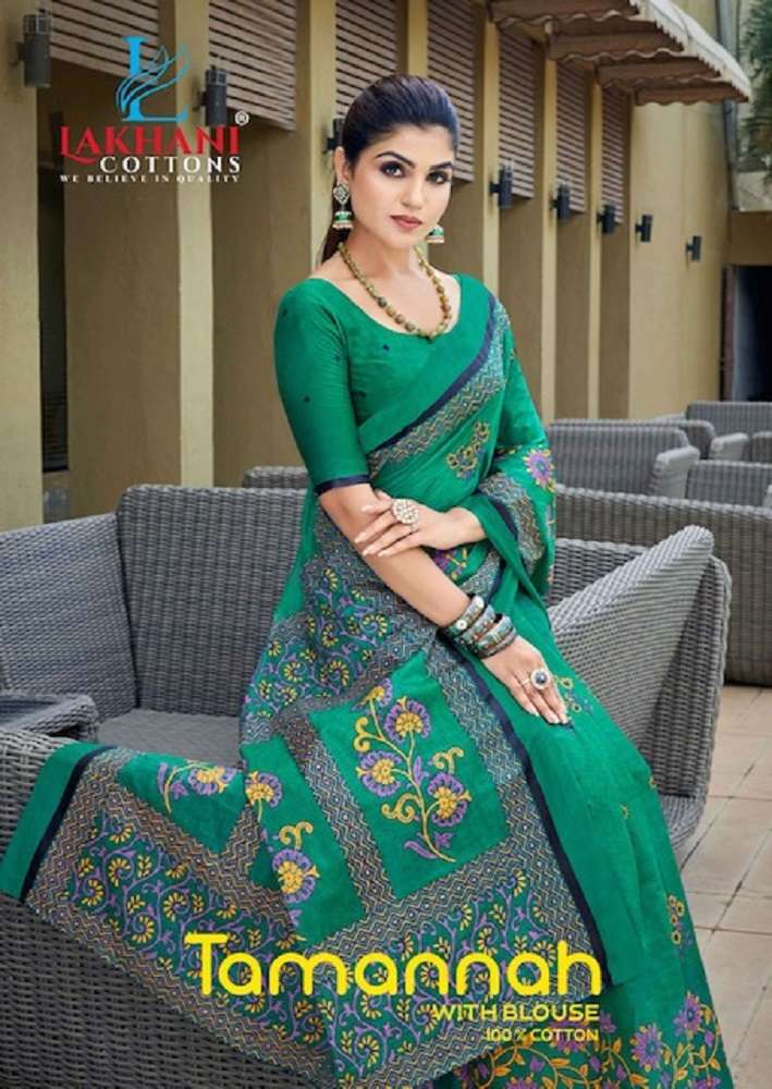 Lakhani Tamannah series 1001-1010 Pure Cotton Printed saree
