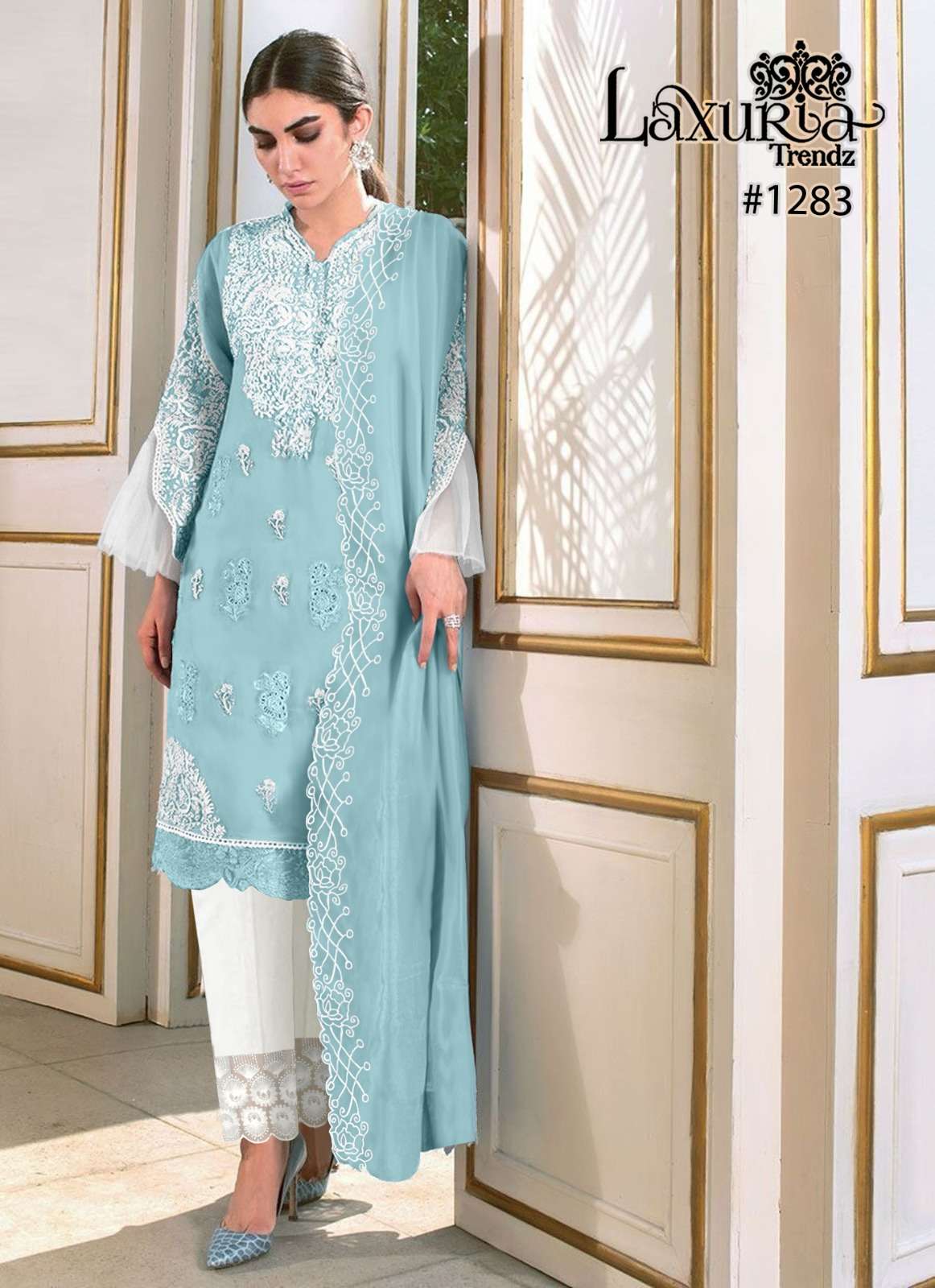 laxuria 1283 designer faux georgette suit 