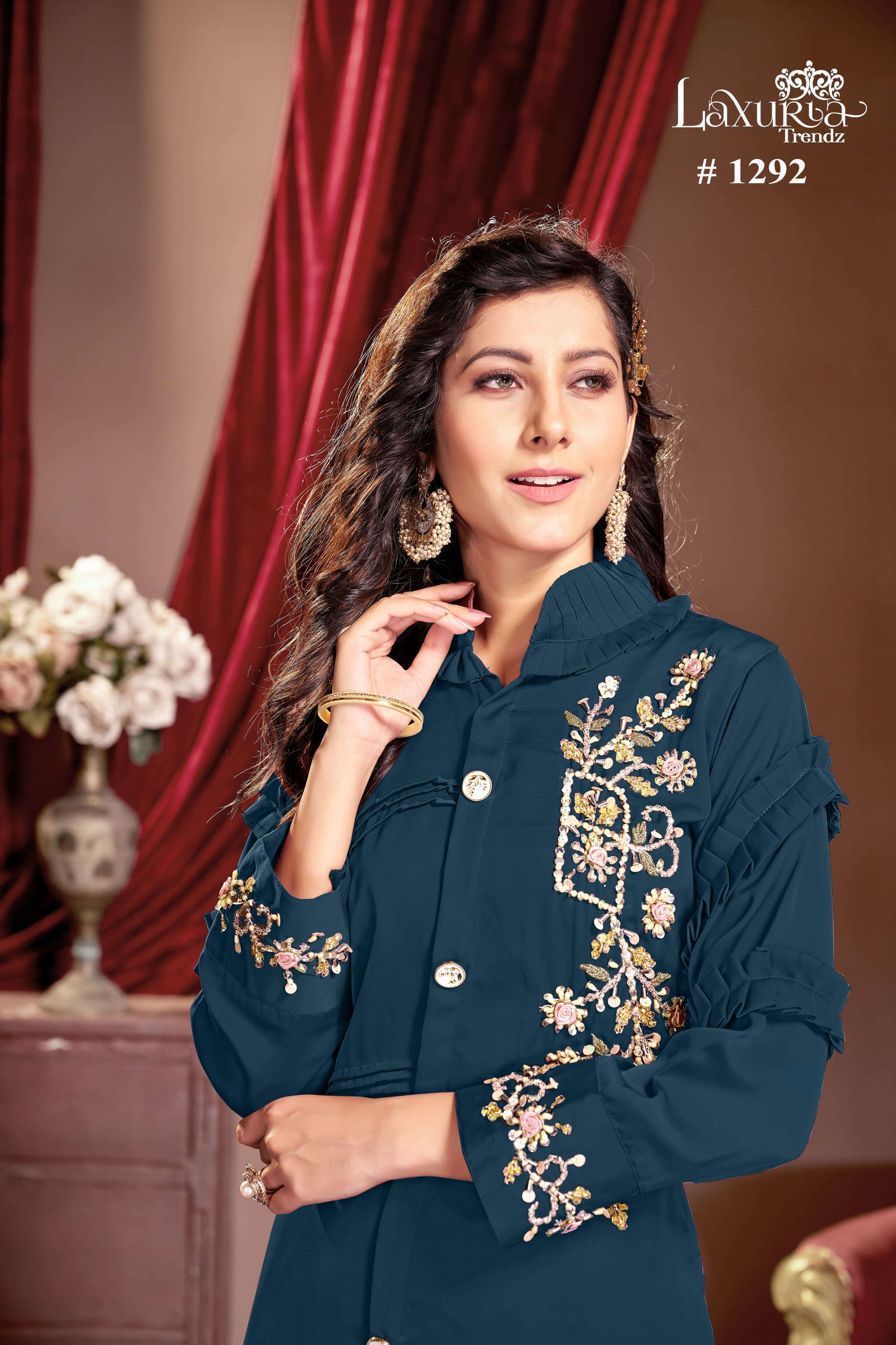 laxuria 1292 bsy satin designer tunic 