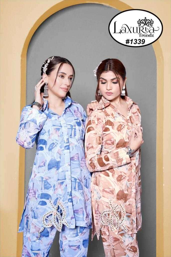 laxuria 1339 Georgette Print With Inner co-ord sets