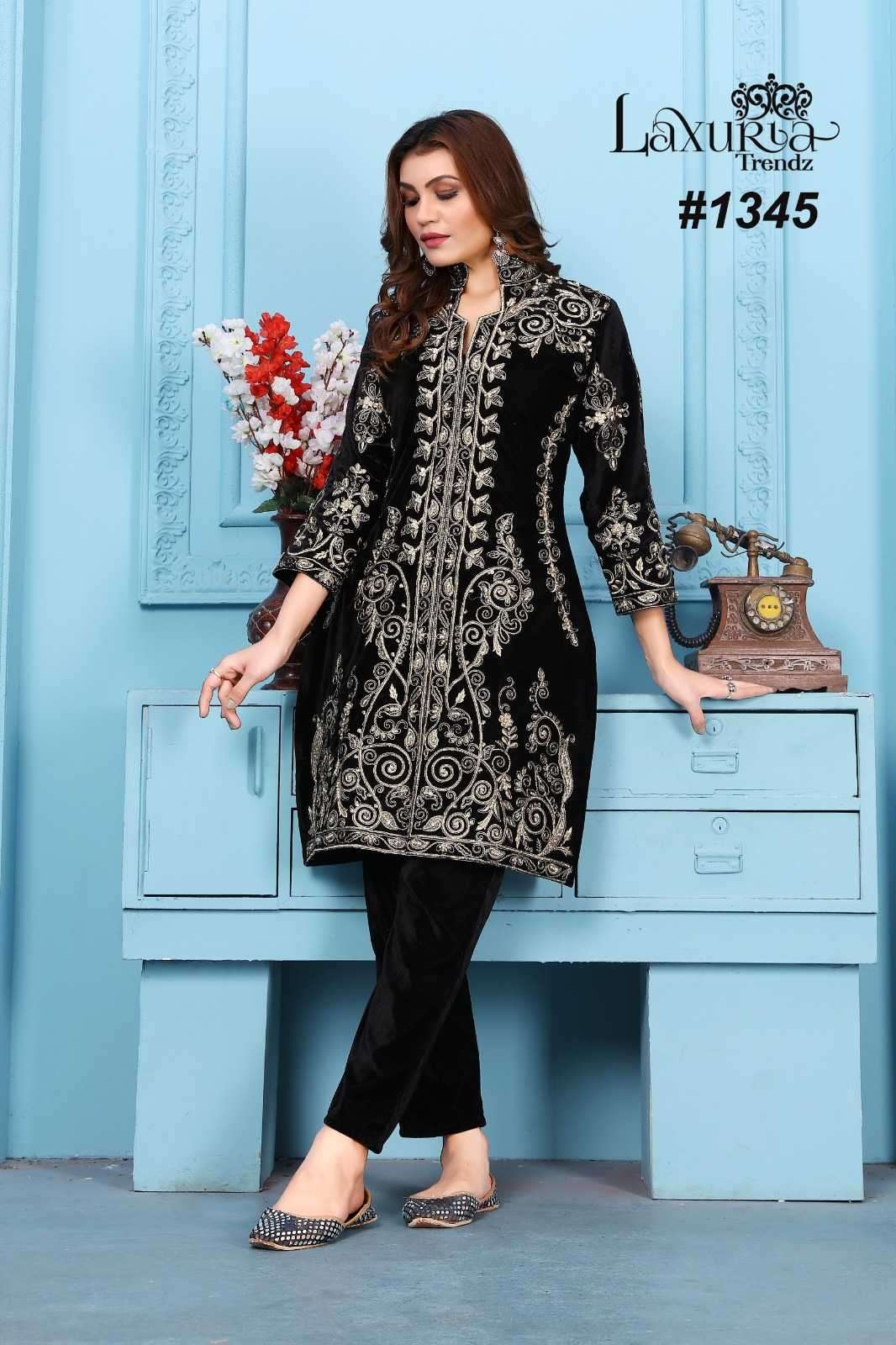 laxuria 1345 Handwork In Velvet Tunic kurti
