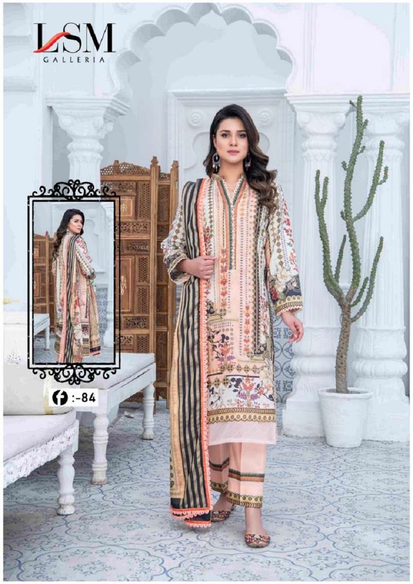Lsm Firdous Queen Vol-8 series 81-86 pure heavy lawn suit 
