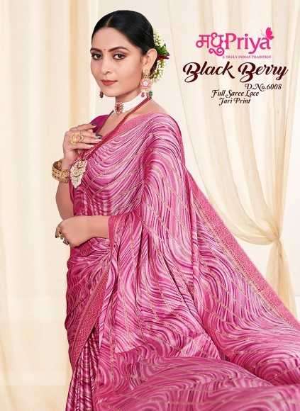 madhupriya black berry 6008 fancy moss chiffon regular wear sarees