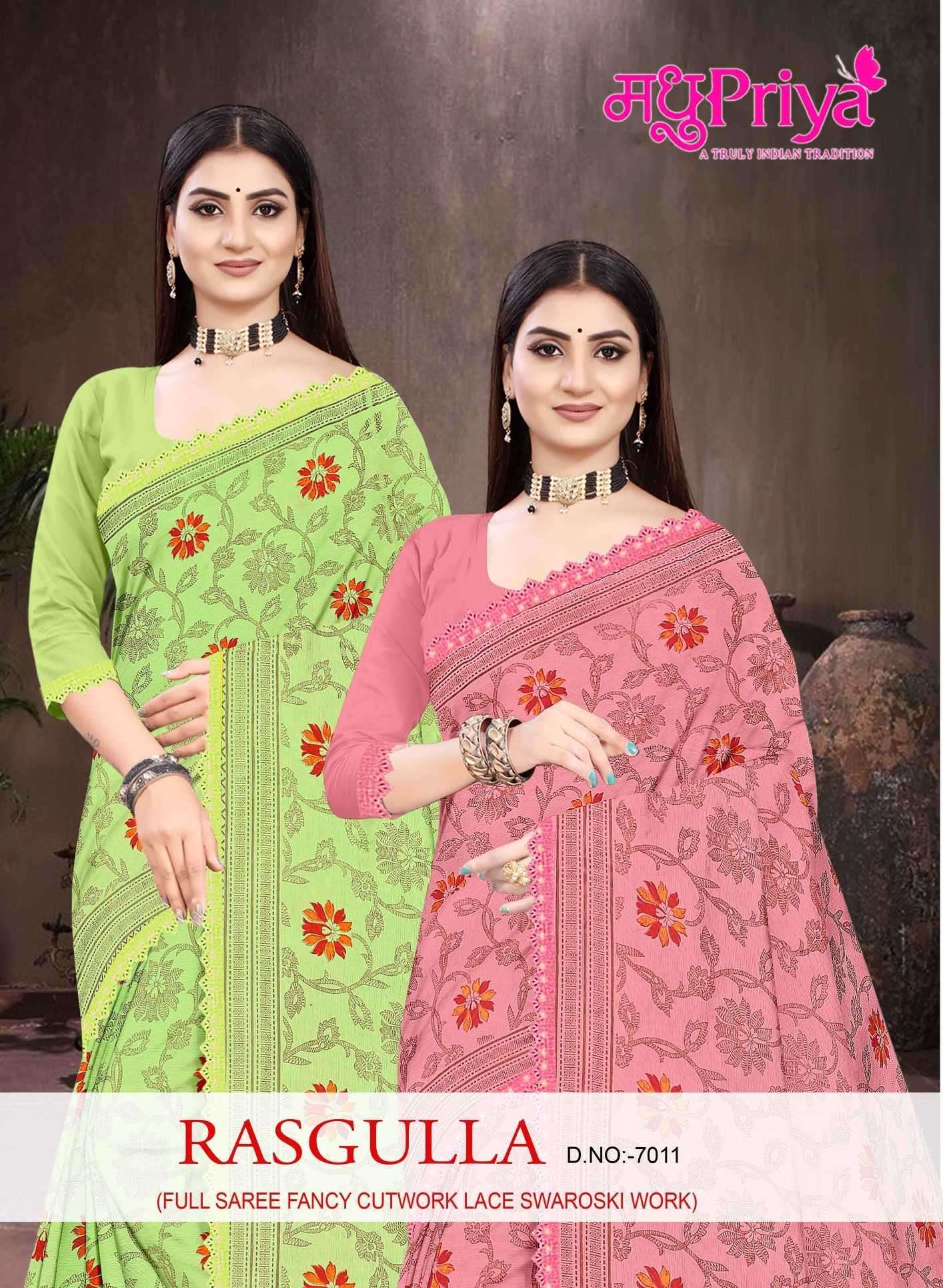madhupriya rasgulla series 7011 chiffon saree