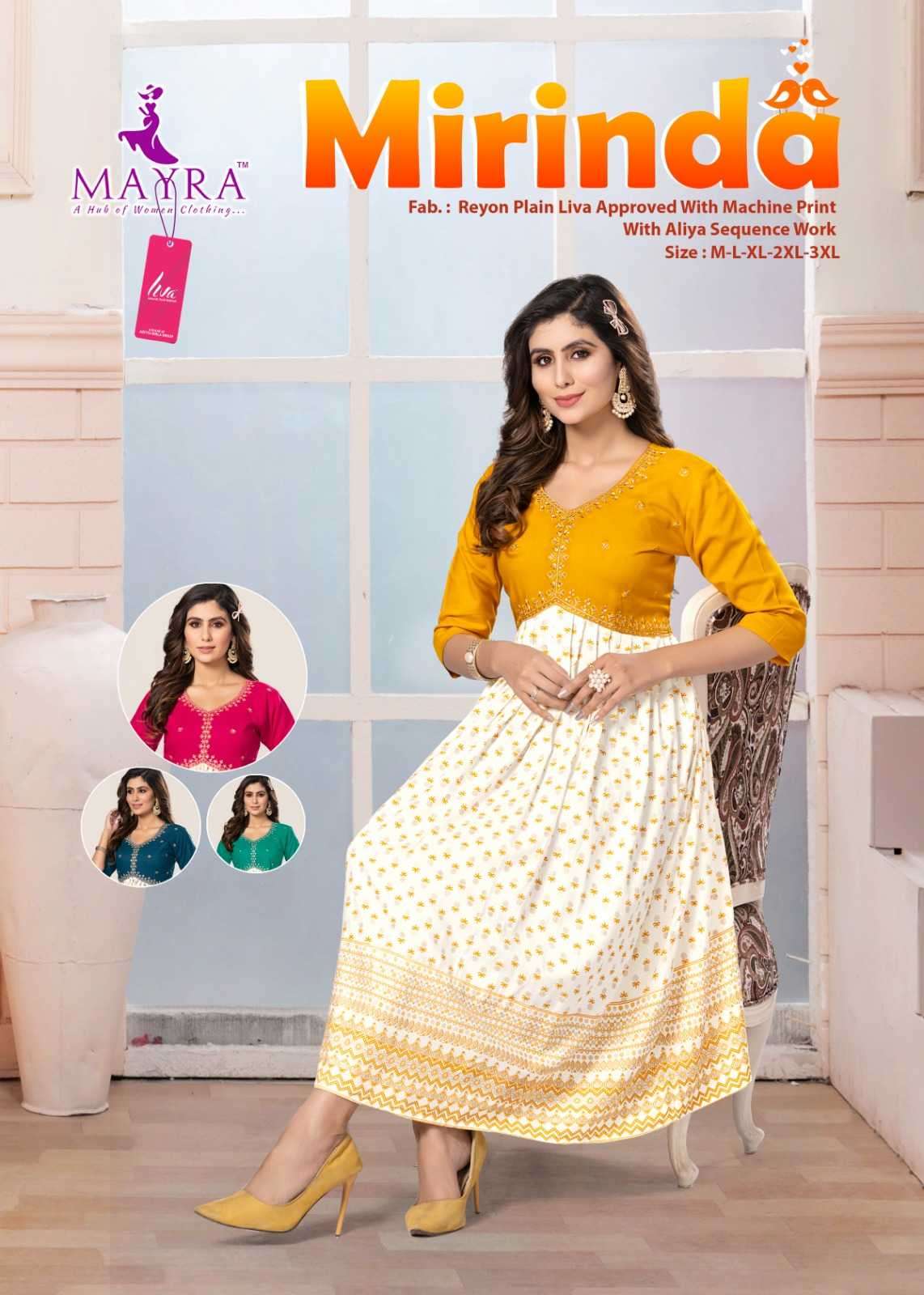 mayra mirinda series 80442-80447 pure heavy liva kurti 