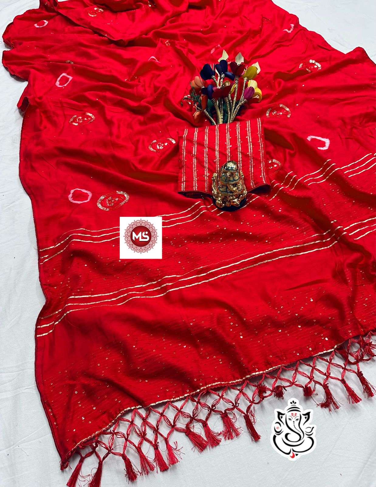 ms brand Seqins PATTA SAREE WITH WORK 