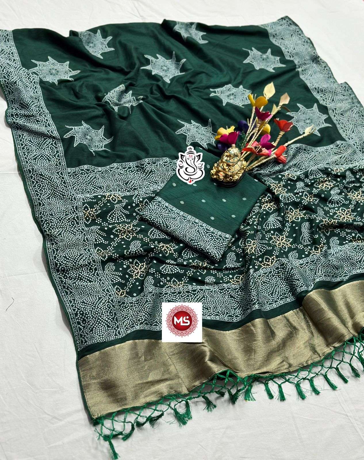 ms fresh designer pure cotton gazi silk saree