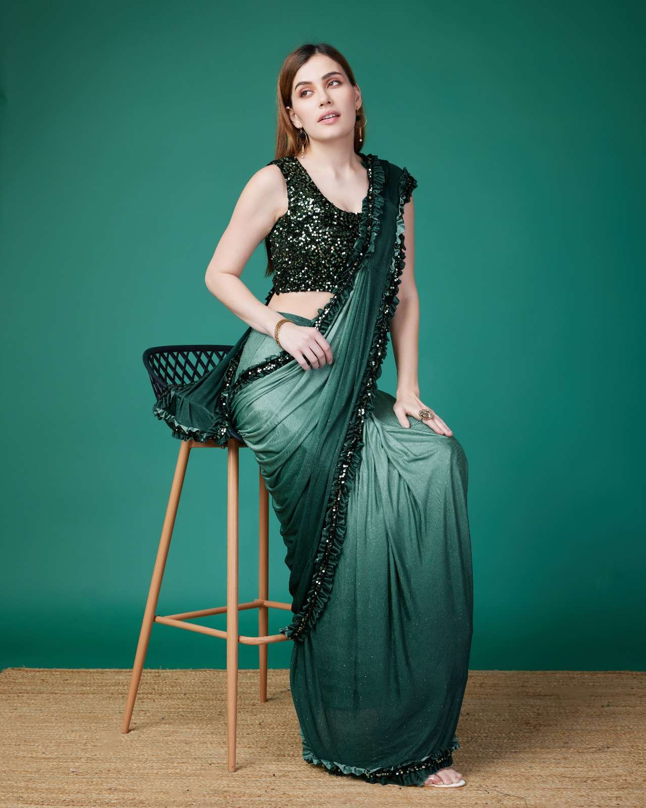 pr 101714 designer imported sequence work saree