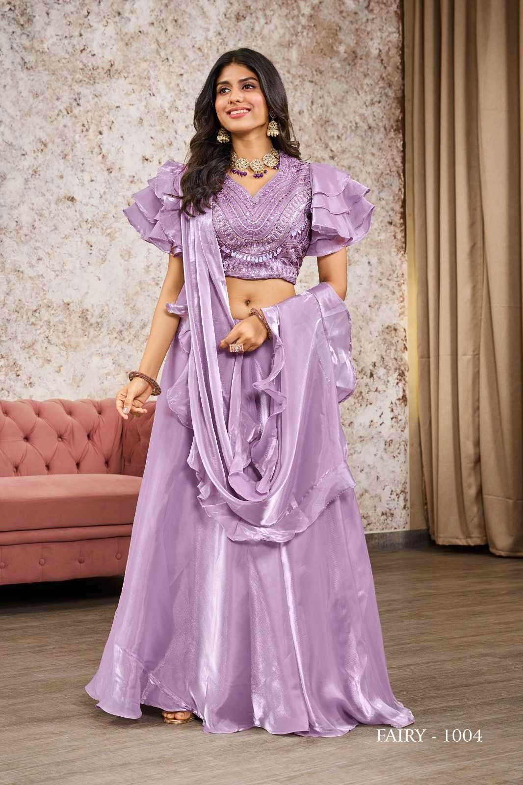 pr fairy series 1001-1018 georgette fancy crop tops and lehenga