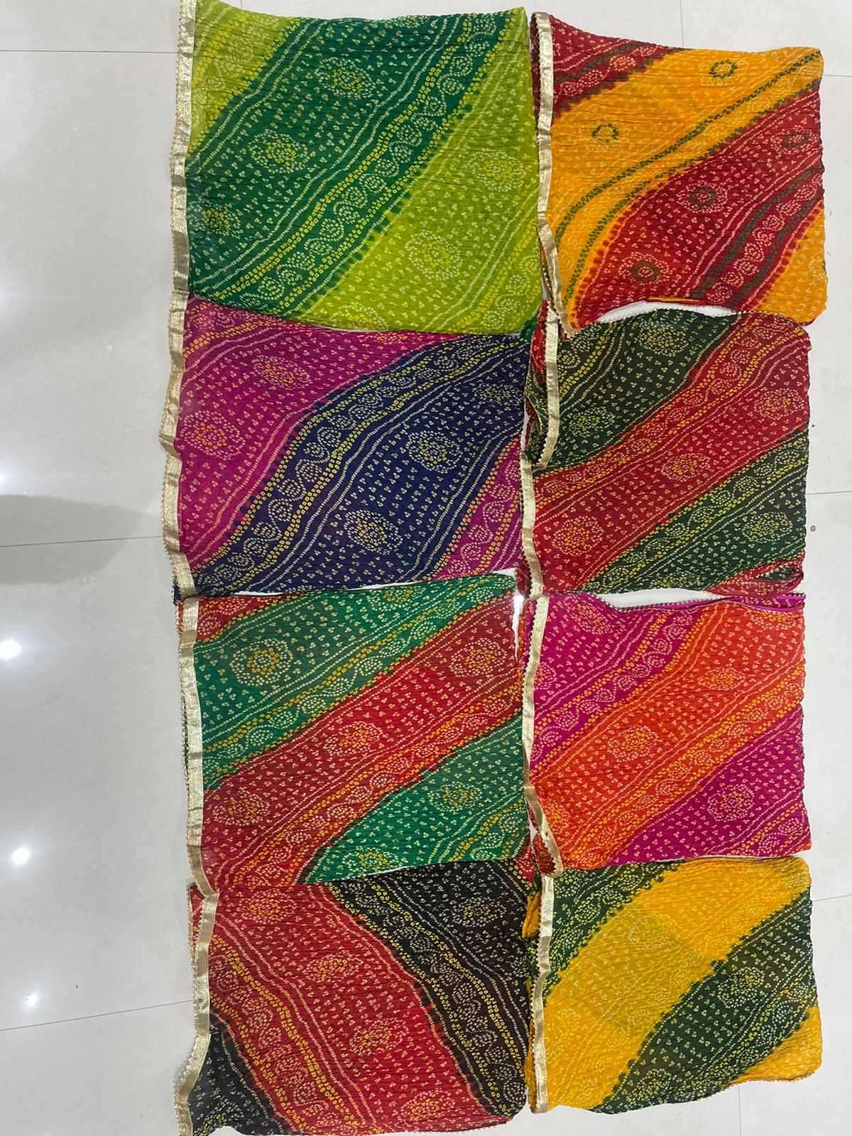 pr styler lace fancy bandhani print chiffon dupattas