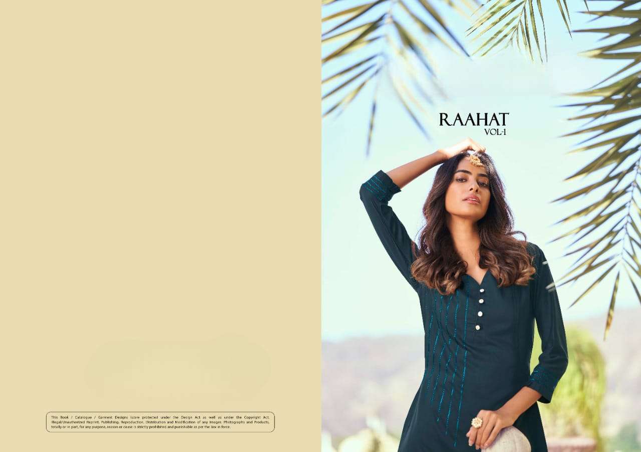 Raahat Vol 1 designer roman silk kurti 