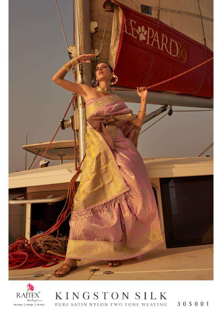 rajtex kingston silk series 305001-305010 pure satin saree