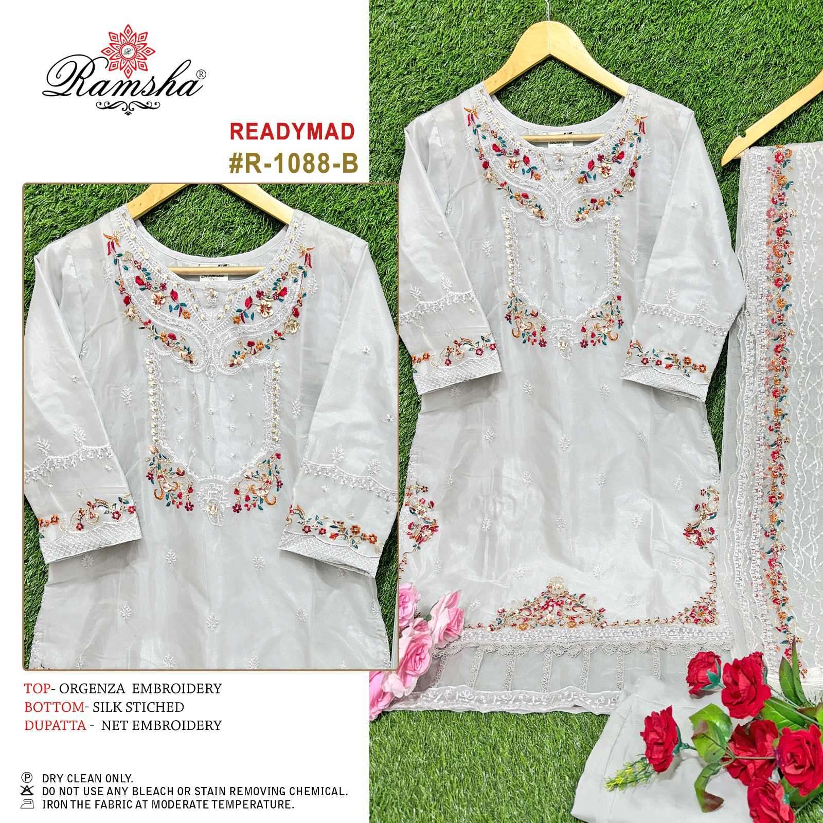 ramsha R-1088 organza embroidery suit 