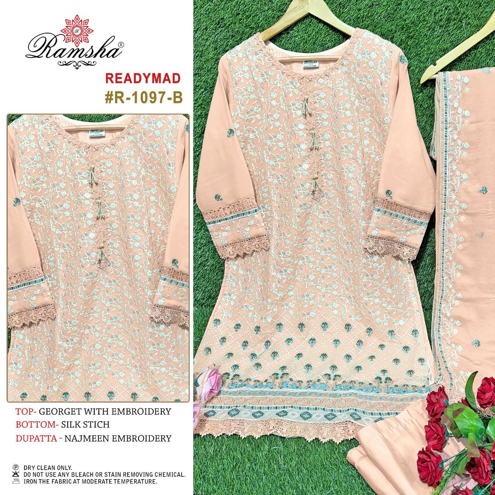 ramsha R-1097 heavy georgette embroidery suit 