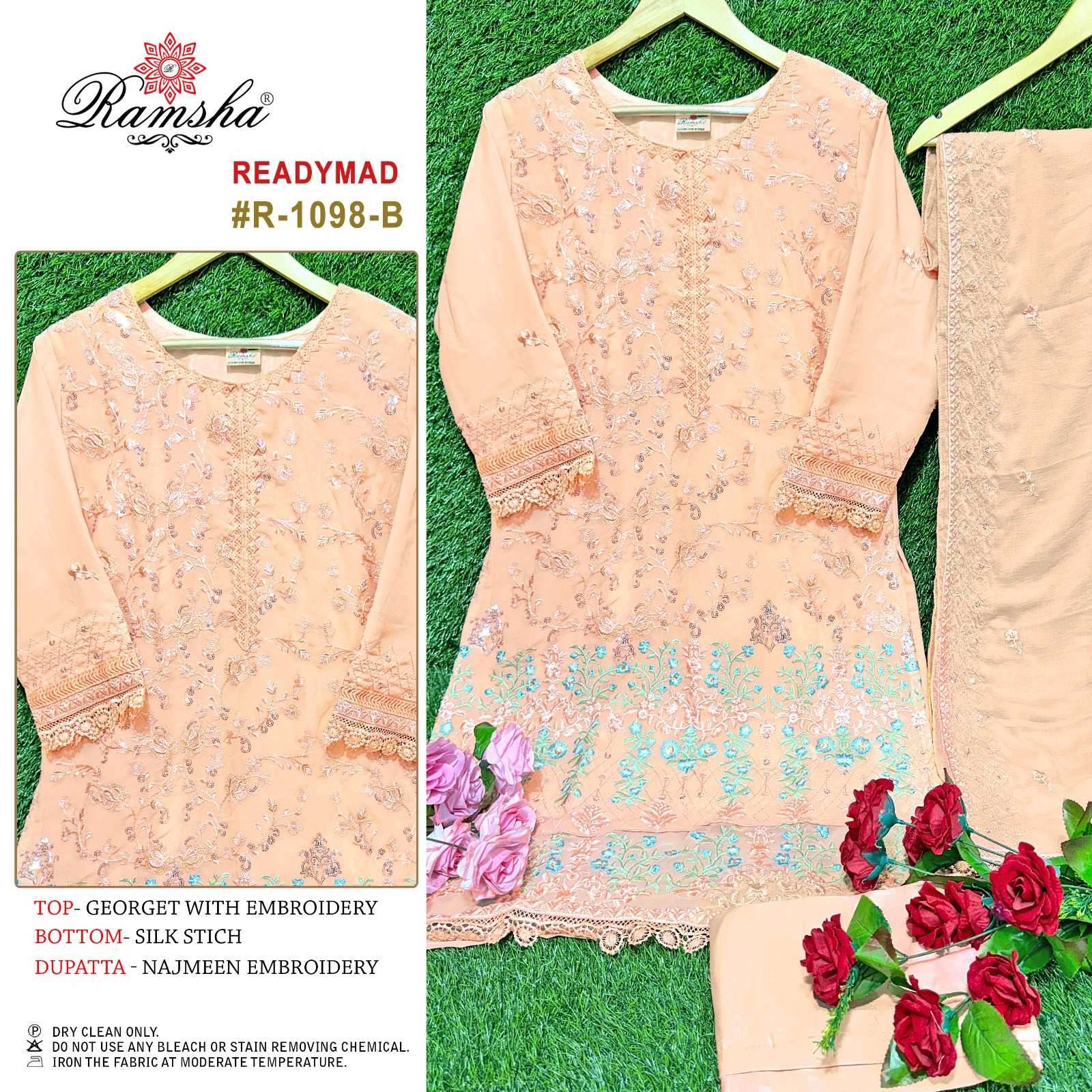 ramsha R- 1098 georgette heavy embroidery suit 