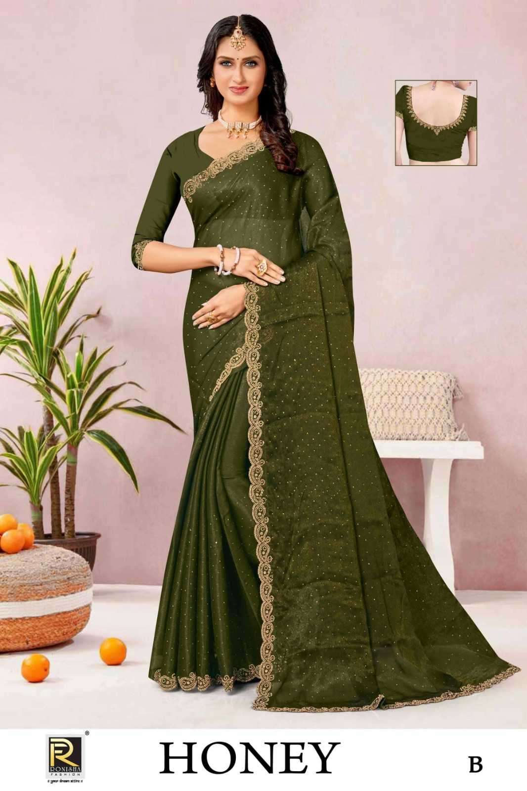 ranjna saree honey banarasi silk saree