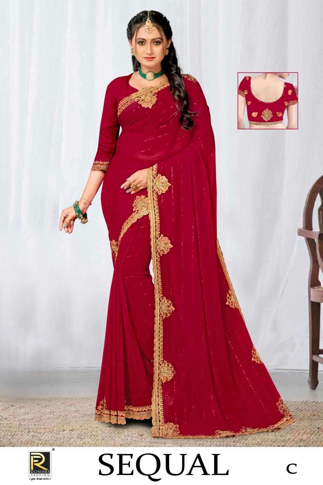 ranjna saree sequal fancy fabrics saree