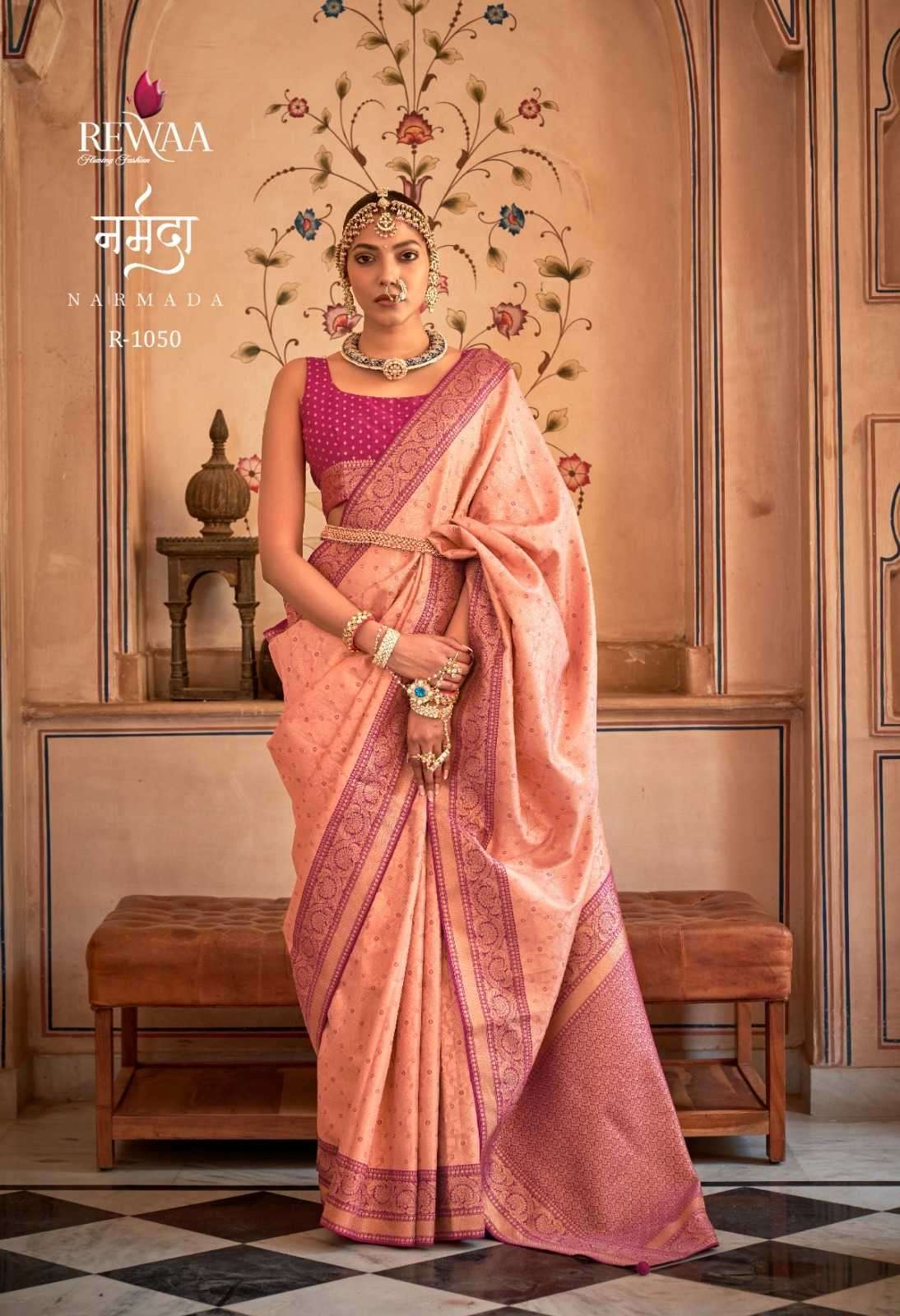 rewaa narmada series 1046-1050 banarasi silk saree