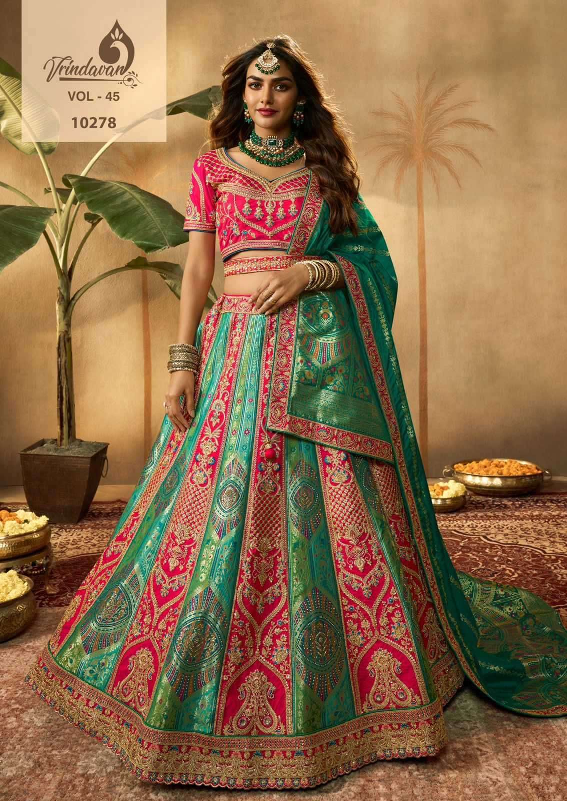royal designer vrindavan vol 45 series 10275-10230 banarasi silk lehenga