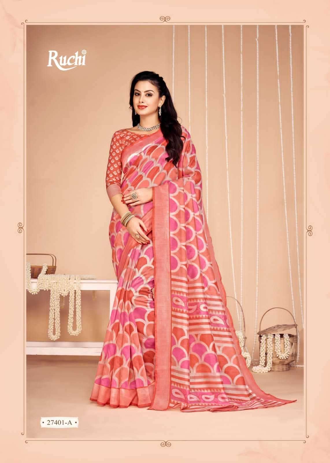 ruchi radhika vol 1 series 27401-27403 tussar silk saree