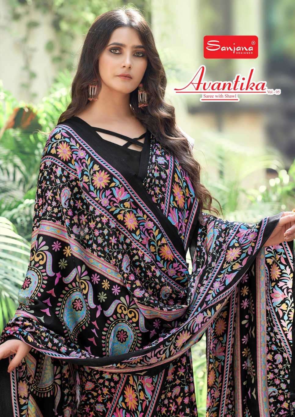 sanjana avantika vol 5 series 5001-5006 pashmina saree