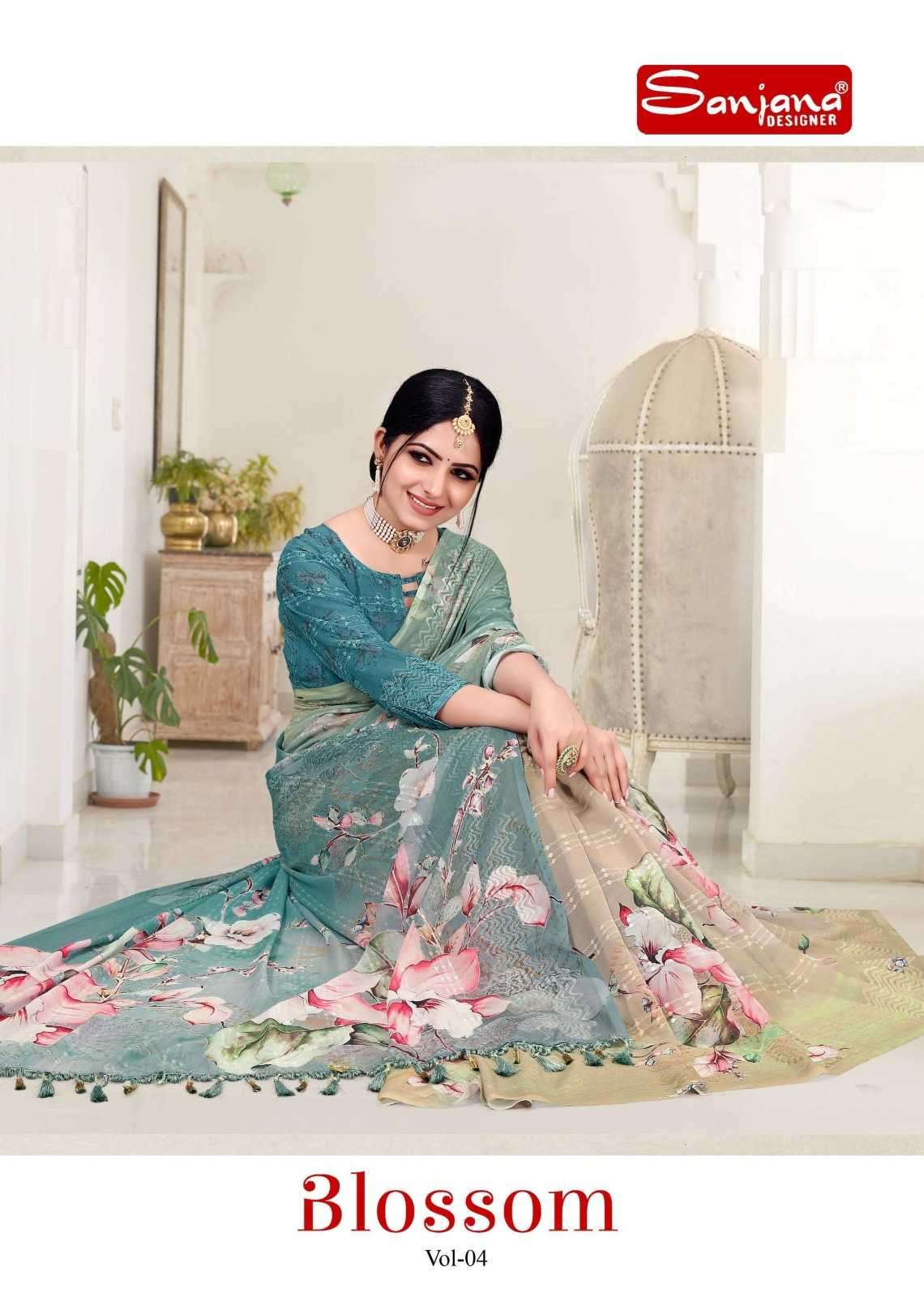 sanjana blossom vol 4 series 119-124 weightless saree
