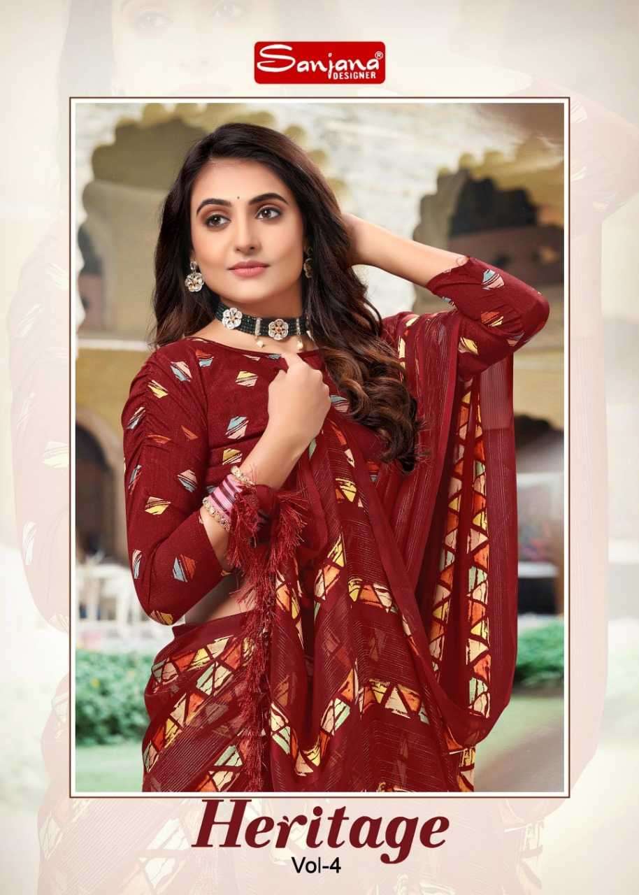 sanjana heritage vol 4 series 125-130 fancy saree