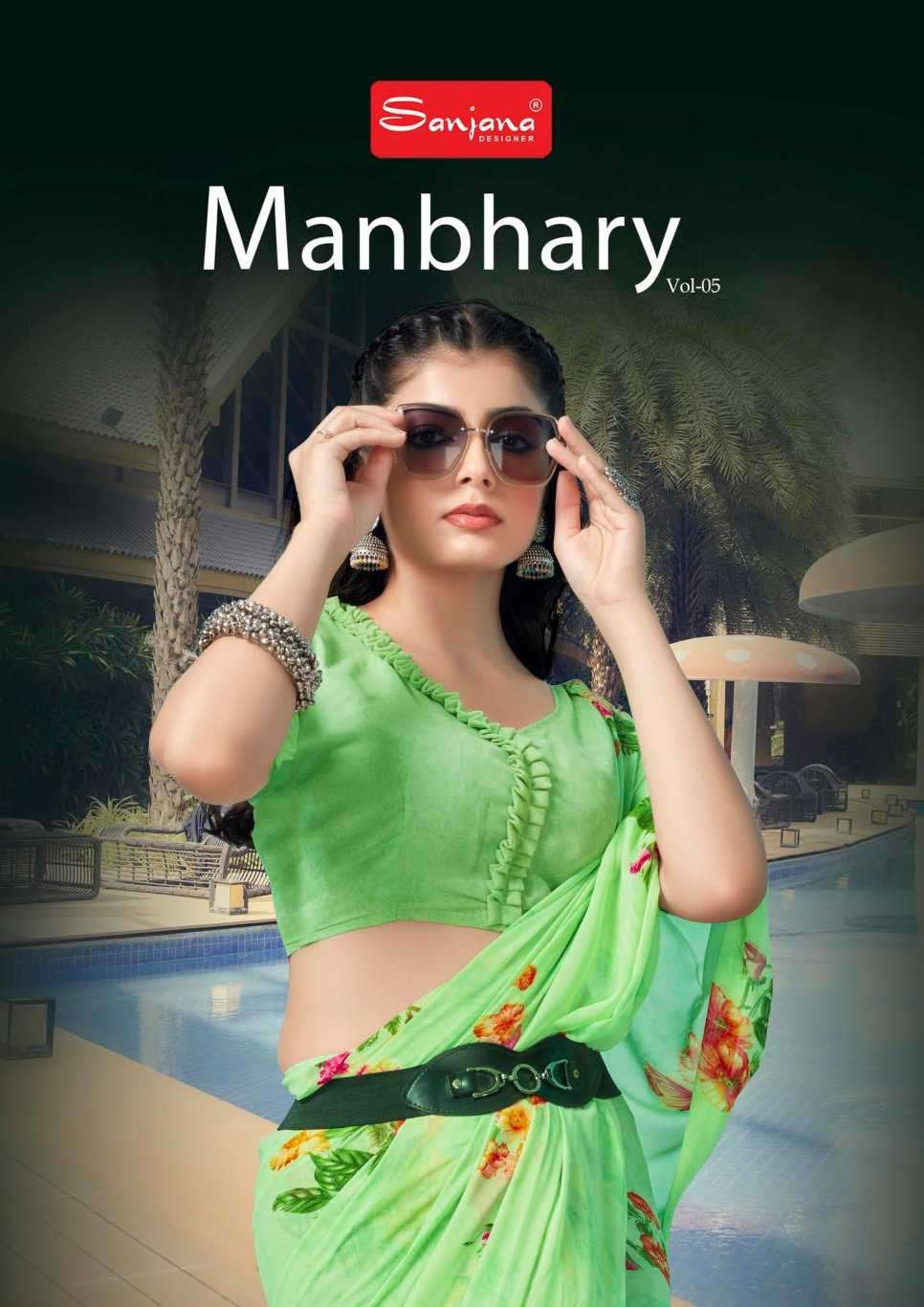 sanjana manbhary vol 5 series 5001-5010 weightless saree