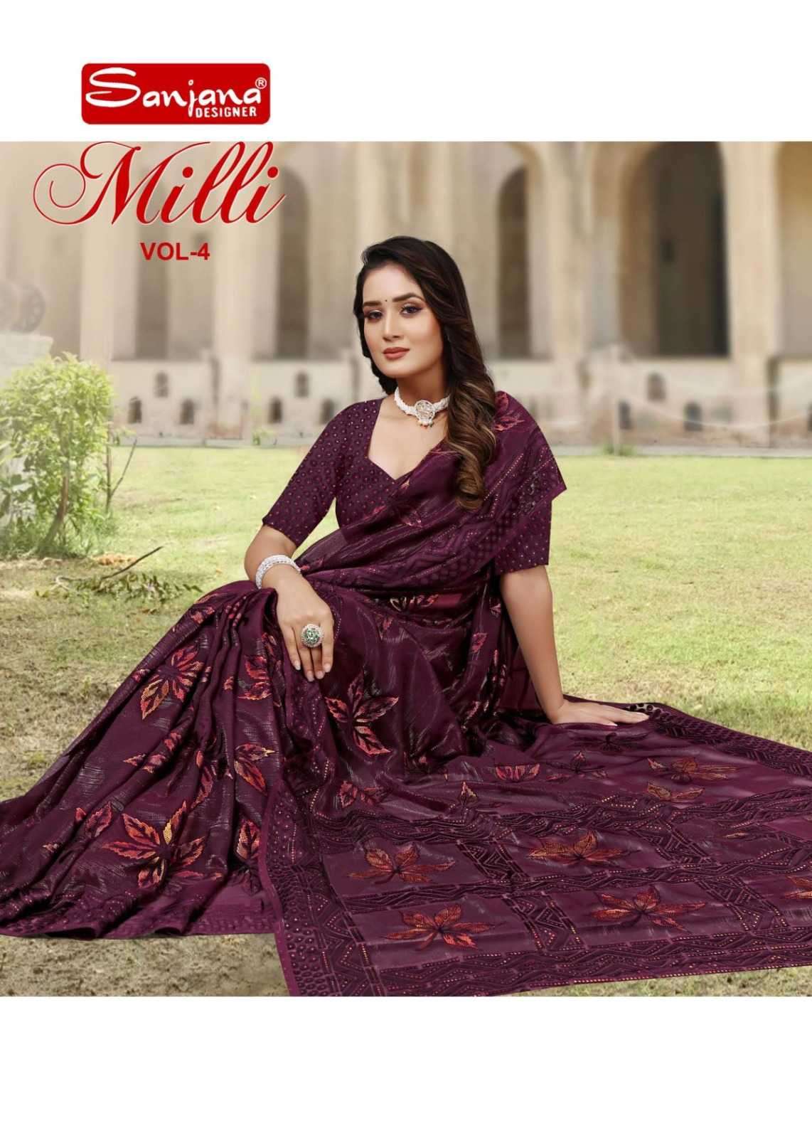sanjana milli vol 4 series 119-124 brasso saree