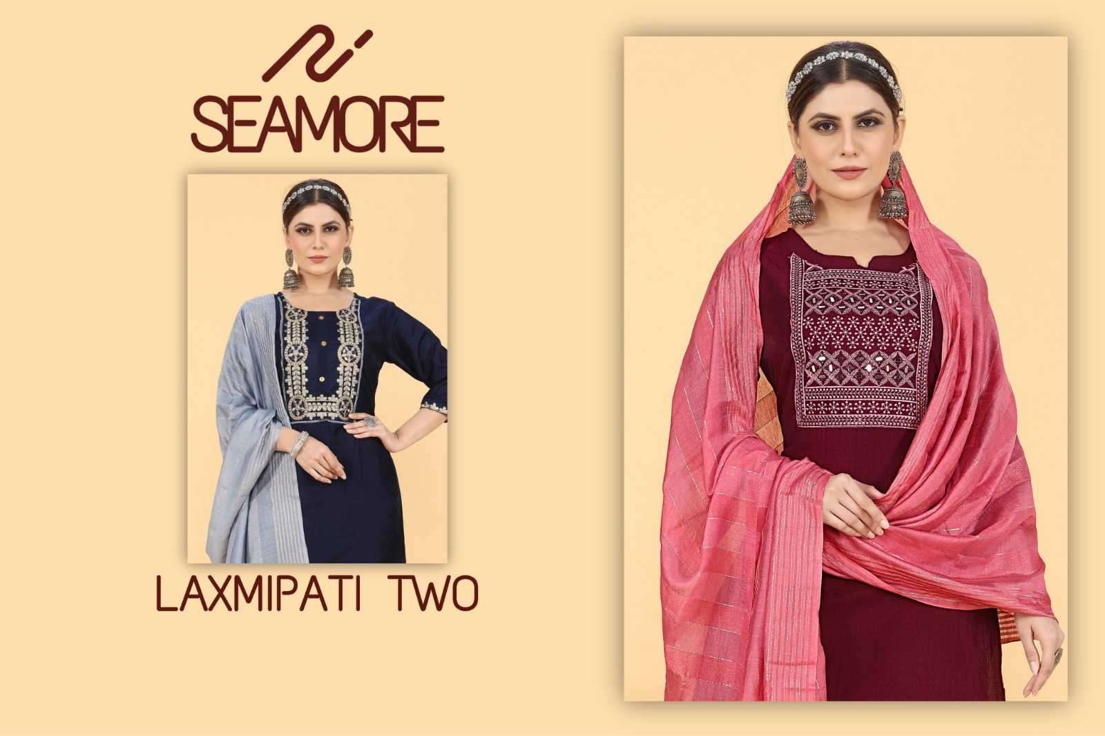 seamore laxmipati vol 2 series 108-110 chinon silk suit 