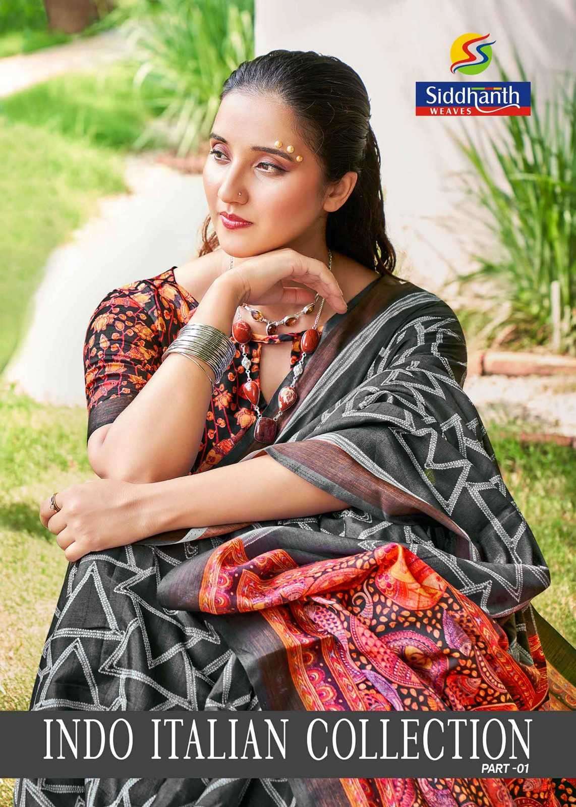 siddhanth weaves indo italian collection series 29001-29008 cotton sarees