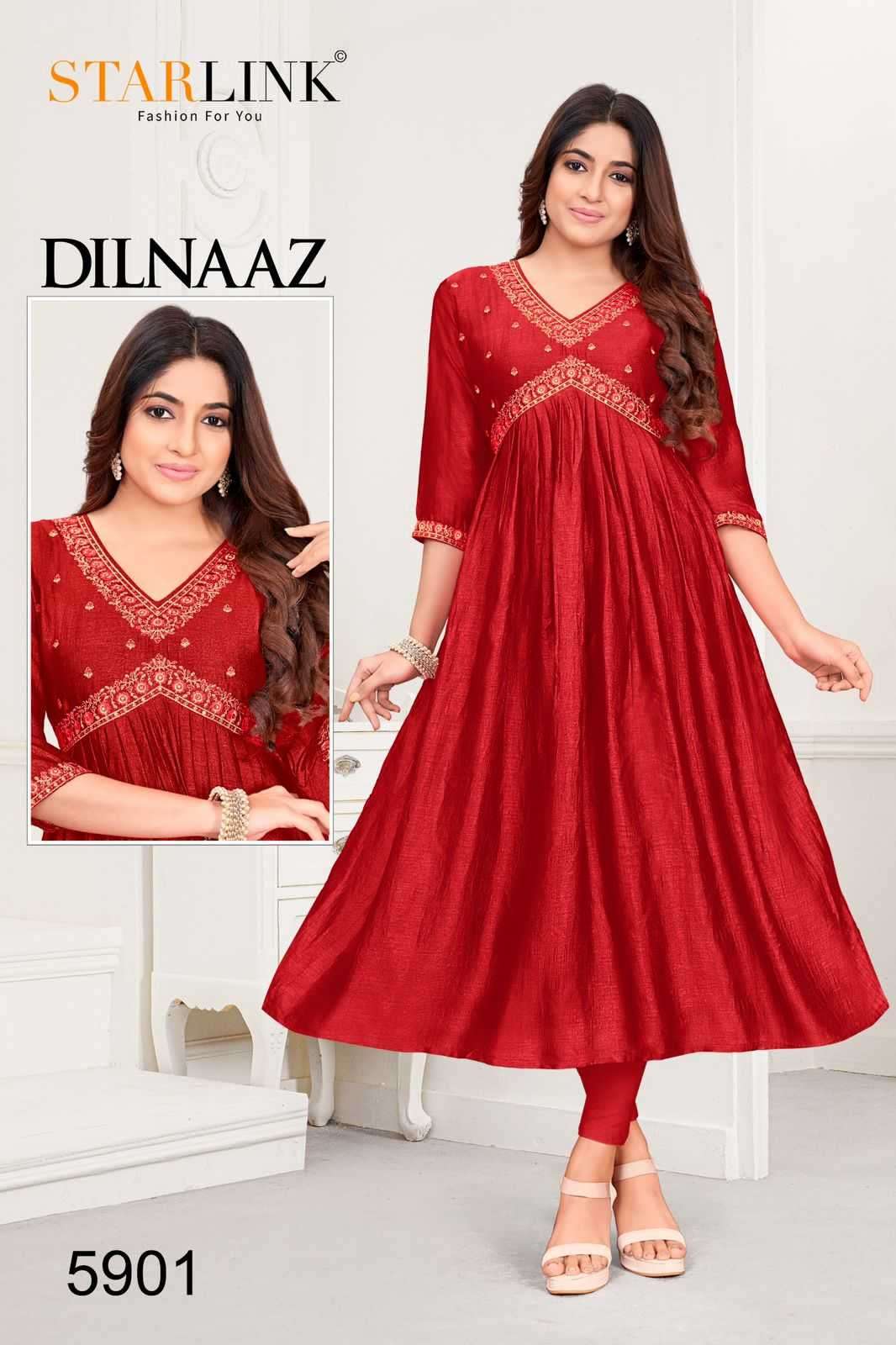 starlink dilnaaz series 5901-5918 vichitra silk kurti 