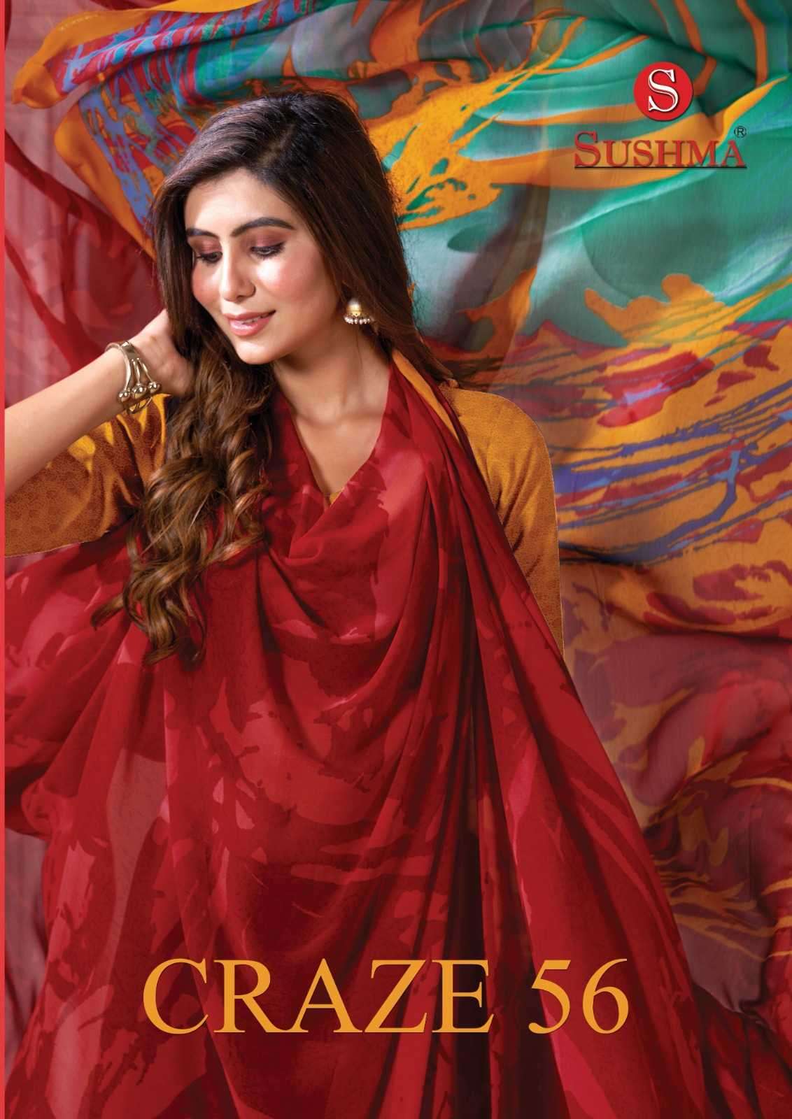 sushma craze 56 series 5601-5607 crape  georgette saree
