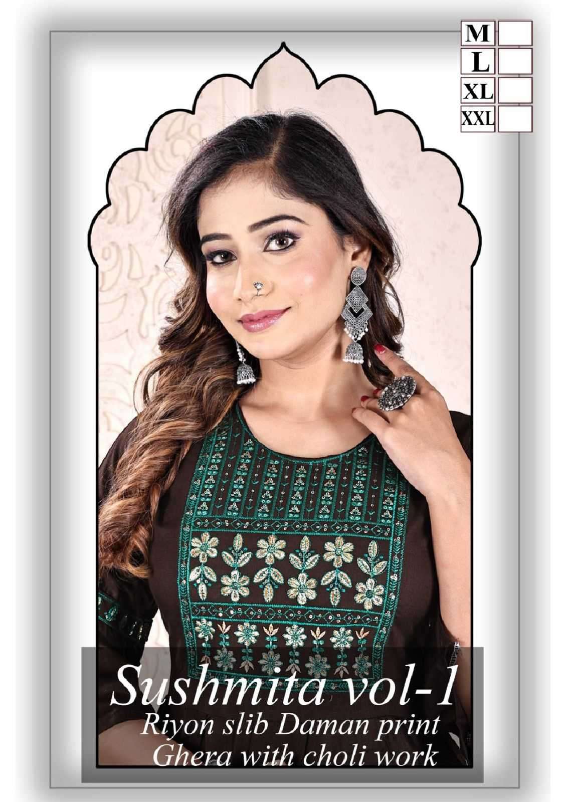 trendy sushmita vol 1 series 1001-1008 rayon slub kurti 