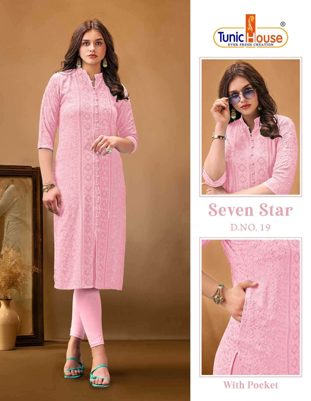tunic house seven star series 01-20 viscose rayon kurti 