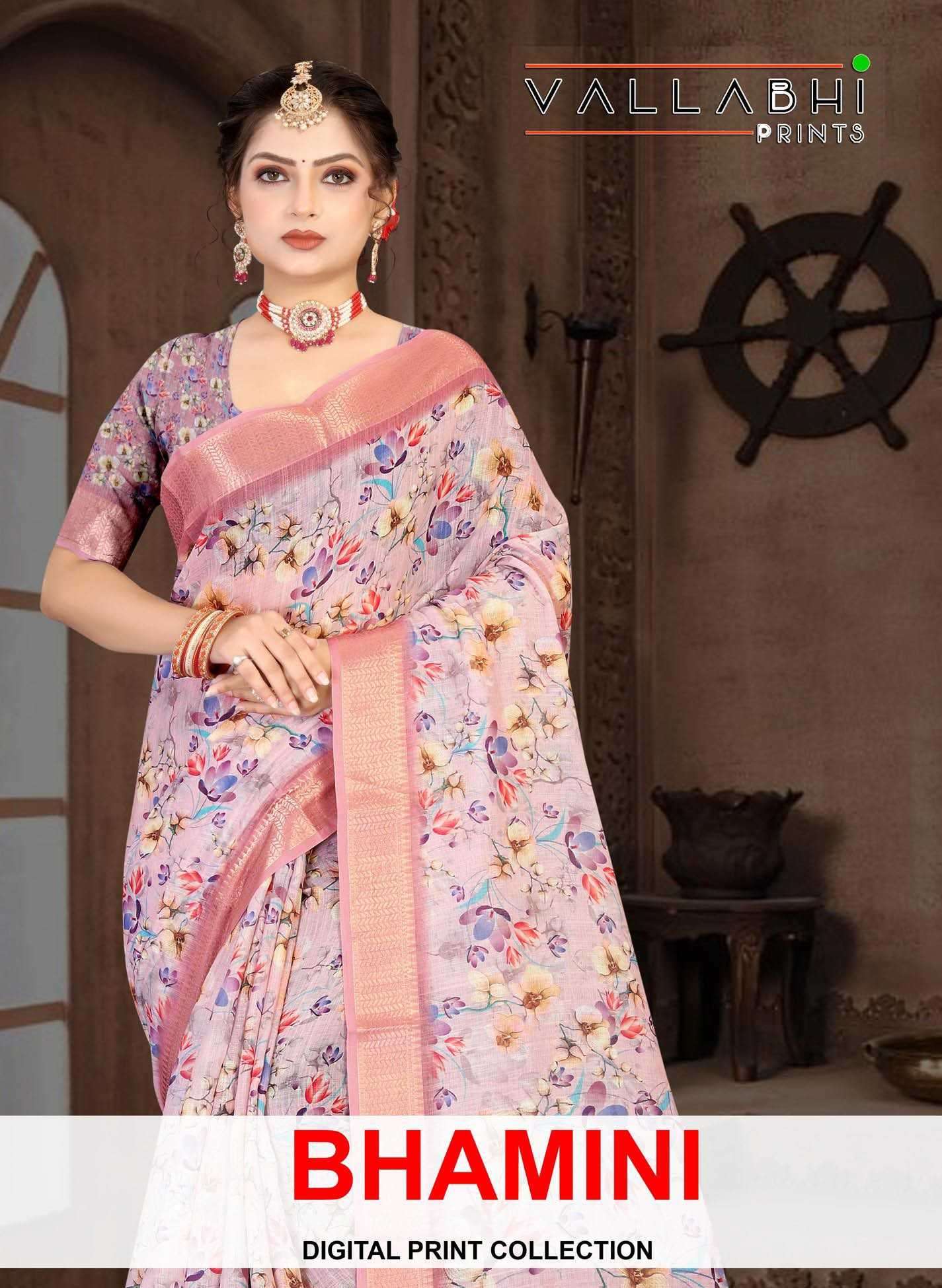 vallabhi prints bhamini vol 1 series 231013 linen saree