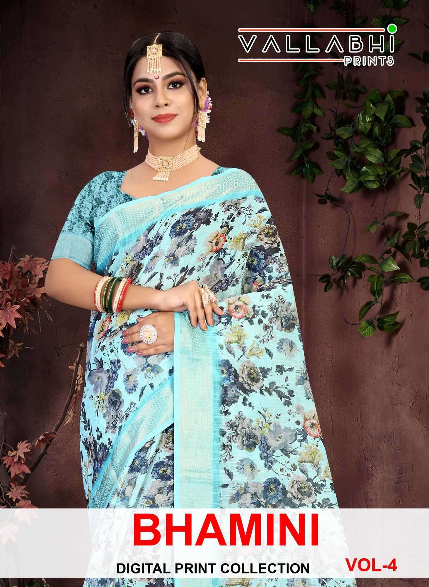 vallabhi prints bhamini vol 4 series 231005 linen saree
