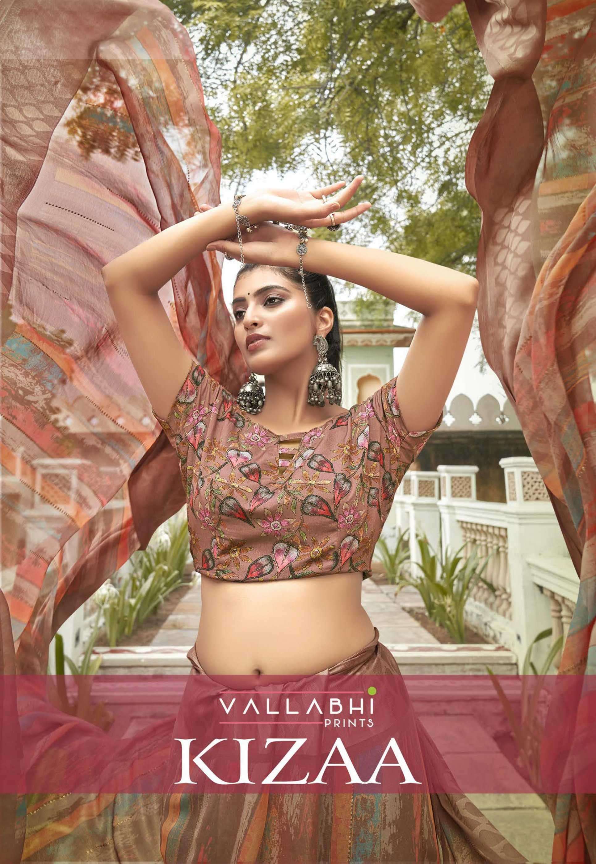 vallabhi prints kizza series 17091-17098 georgette saree